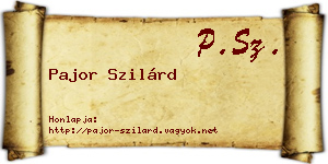 Pajor Szilárd névjegykártya