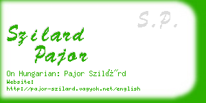 szilard pajor business card